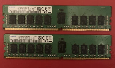 Samsung 16GB RAM (2x8GB) DDR4 2400MHz PC4-2400T ECC Server Memory RAM - Image 1 of 4