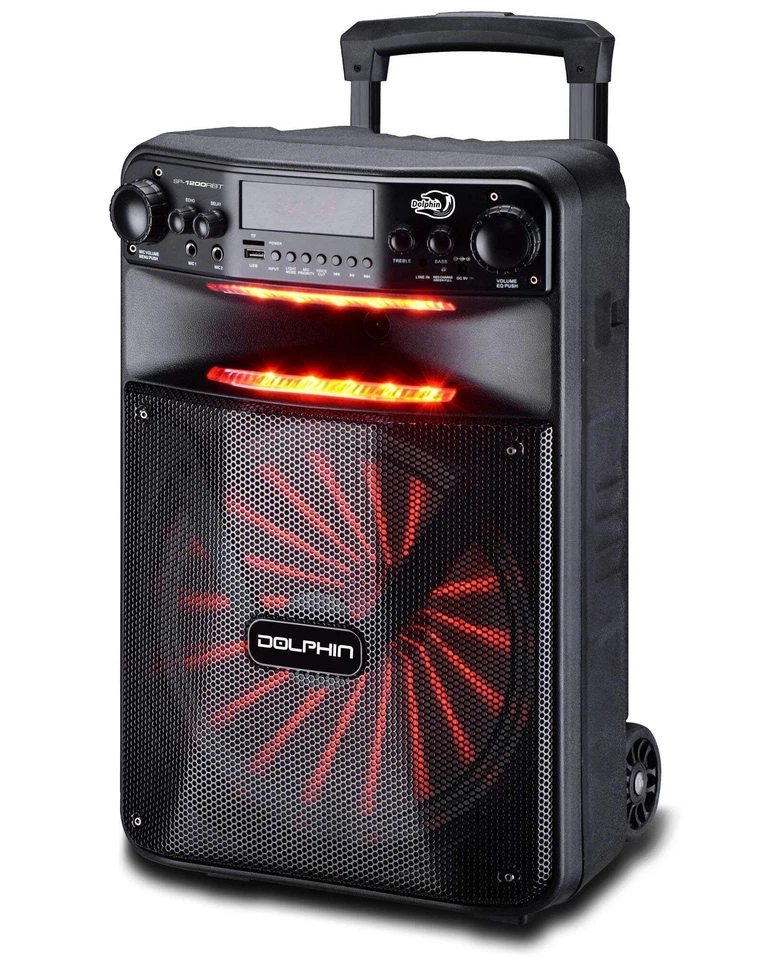 Rechargeable Bluetooth Party Speaker,12”, LED, Radio, USB, AUX, Portable - Image 1 of 4