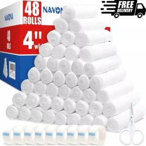 48 Pack 4 Inch 4.1 Yards Gauze Bandage Roll, Gauze Wrap Rolls - Picture 1 of 8