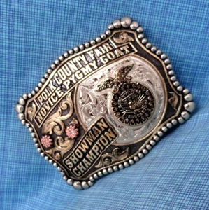 FFA Novice Pygmy Goat Champion Showman Belt Buckle Polk County Fair OR .MCS005 - Imagen 1 de 12