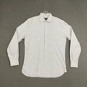 John Varvatos Dress Shirt Mens Size 16/34-35 Trim Fit Light Gray Cotton Dad - Picture 1 of 10
