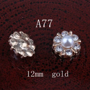 120PCS Vintage Metal Decorative Buttons+Crystal Pearls Craft Supplies - Picture 1 of 5