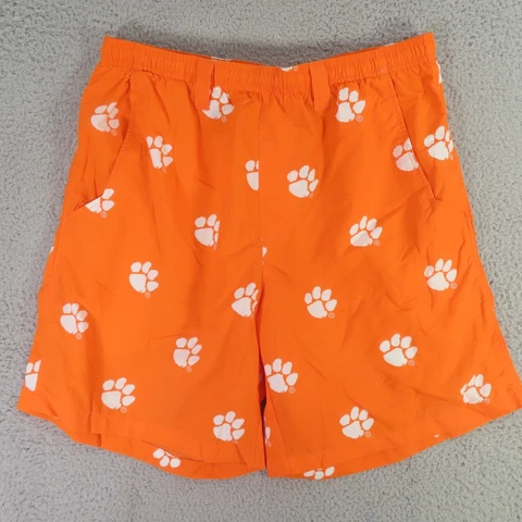 Clemson Tigers Swim Short Mens Medium Orange NCAA Columbia PFG Paws Cover