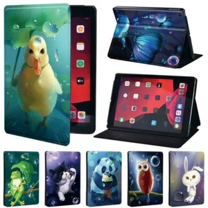 Animal PU Leather Stand Cover Case For Apple iPad 5/6/7/8/9/10/Mini 1 2 3 4 5 - Picture 1 of 34