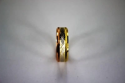 14K Gold Wedding Band Men's Women's Tri Color D/C Size 5~13 Free Engraving - Image 1 of 3