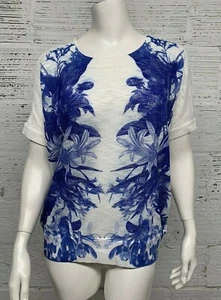 Bobeau Blue and White Short Sleeve Size S Top - Picture 1 of 7