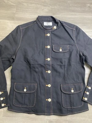 Ryan Michael Jacket Womens Medium Denim Western Wear Black Foto 1 de 4