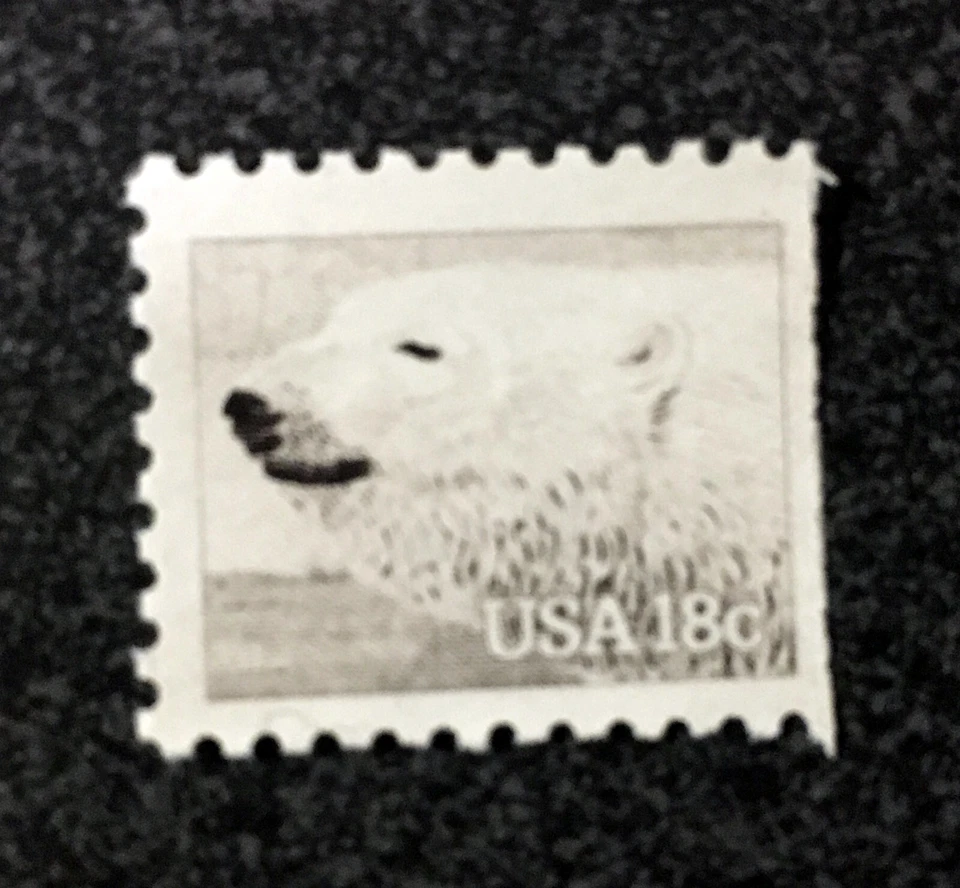 USA1981 #1885 18c American Wildlife - Polar Bear - Single From Booklet - Image 1 of 1
