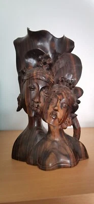 Buste femme Indonésie En Ébène De Macassar - Photo 1/4