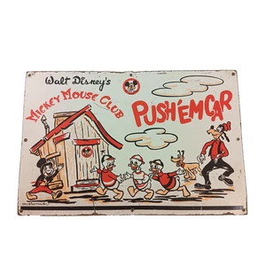 MCM 1950's Walt Disney Mickey Mouse Club House Original Sign Goofy Pluto 16x24" - Picture 1 of 16
