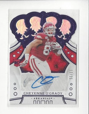 2020 Crown Royale Draft Purple #77 Cheyenne O'Grady Rookie AUTOGRAPH Arkansas/25 - Image 1 of 2
