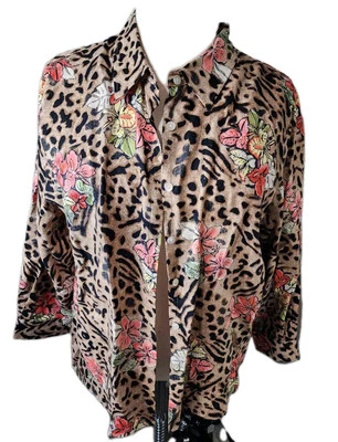 Studio Works Woman Plus Size 3X Button Down Top Hawaiian - Image 1 of 4