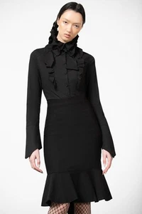 KILLSTAR Black Chantra Pencil Skirt - Picture 1 of 7