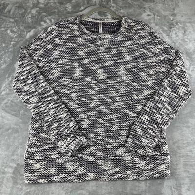 Suéter Suéter Fabletics para Mujer M Blanco Púrpura Semi Transparente Tejido Abierto Top (0848) Foto 1 de 4