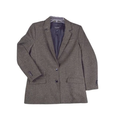 Blazer Chaqueta Hacking Banana Republic Verde Oliva Tweed Lana Mezcla Seda 4 Foto 1 de 4