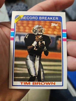 1989 Topps #2 Tim Brown Record Breaker HOF RC 0847 - Image 1 of 3