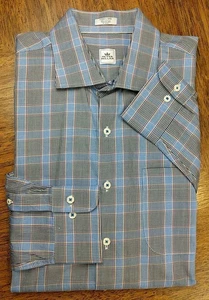 Peter Millar Crown Finish Hemd Herren Gr. XL Blau Grün Langarm Button-Down - Bild 1 von 14