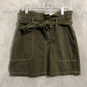 Free People Skirt Womens 8 Splendor in the Grass Tie Green Paperbag Waist - Picture 1 of 11