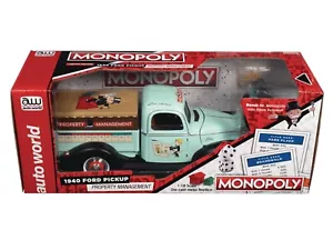 AUTO WORLD MONOPOLY 1940 FORD PROPERTY TRUCK WITH FIGURE 1:18 SCALE DIE-CAST - Picture 1 of 16
