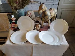 6 Assiettes plates blanches digoin Sarreguemines - Photo 1/15