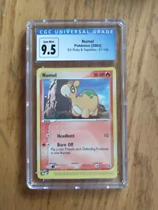 Numel 61/109 EX Ruby & Sapphire 2003 Pokemon CGC 9.5 Gem Mint - Picture 1 of 2