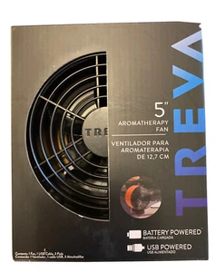 Treva 5" Aromatherapy Diffuser Fan - 2 Speed Air Flow - Faux Wood Design with... - Picture 1 of 5