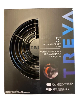 Ventilador difusor de aromaterapia Treva 5" - Flujo de aire de 2 velocidades - Diseño de madera sintética con... Foto 1 de 4