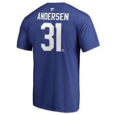 Men's Toronto Maple Leafs Frederik Andersen Fanatics Blue Hockey T Shirt X-Large