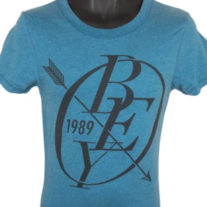 Obey T Shirt Womens Size Small Blue Arrow Made In USA - Picture 1 of 6