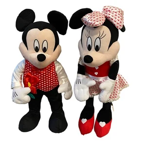 Disney MICKEY & MINNIE MOUSE 25” Door Greeters Stuffed Set Valentines Day - Picture 1 of 11