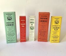 x5 Lot of VINTAGE 30s Antique Unused Pharmacy Medicine Bottle Boxes Advertising