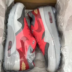 Größe 9,5 - Nike CLOT x Air Max 1 Kuss of Death - Solarrot - Bild 1 von 3
