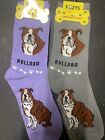 Bulldog British English Dog Breed Women's Foozys Puppy Cute Dogs 2 Pairs Socks