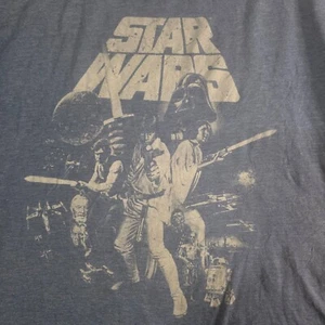 Star Wars Movie Poster Graphic Print Tee, Size 2X Small Hole on bottom front - Picture 1 of 5