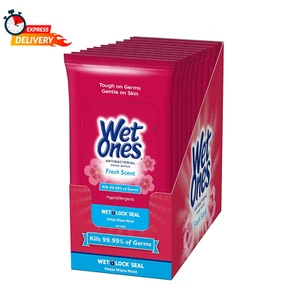 Antibacterial Hand Wipes Case, Fresh Scent | 20 Ct. Travel Size (10 Pack) - Picture 1 of 12