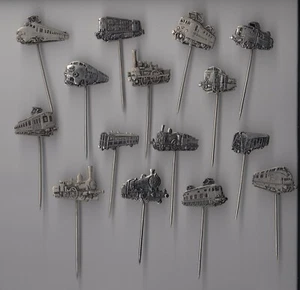 Vintage LOCOMOTIVE stick pin badges 1960s NS Wagon Train Railway Railroad - Picture 1 of 30