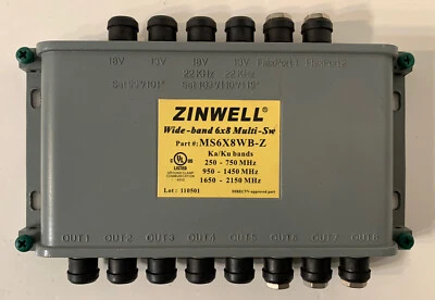 Zinwell Wide-Band 6x8 Multi-Switch  For Ka/Ku Dish Antenna MS6x8WB-Z - Image 1 of 4
