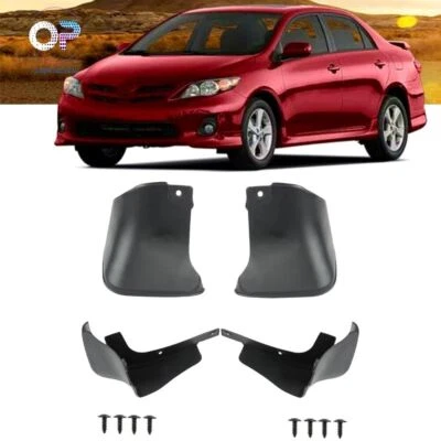 Fit For Toyota Corolla 2009-2013 Mud Flaps Splash Guards Full Set Front Rear - Imagem 1 de 4
