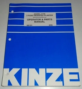 Kinze 3140 3-pt Mounted Planter Operators & Parts Manual 6/05 (s/n 603562 & up) - Picture 1 of 5