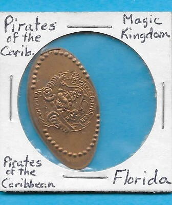 COPPER NOT ZINC PIRATE GOOFY SWORD PIRATES of CARIBBEAN PRESSED PENNY DISNEY RTD - Image 1 of 2