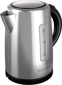 BLACK+DECKER 1.7L Cordless Tea Kettle w/ 360° Swivel Base, Silver, KE2000SD - Picture 1 of 8