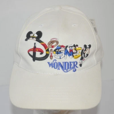 Gorra de colección de los años 90 Disney Wonder Cruise Line Gorra blanca Mickey & Donald Duck Foto 1 de 4