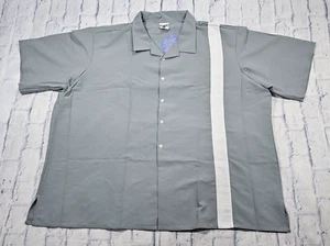 Cintas MENS SIZE 5XL Smart Dry Gray White Short Sleeve Button Up Work Shirt - Picture 1 of 9