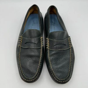Zapatos sin cordones Peter Millar de cuero para hombre Penny Mocasines negros - Imagen 1 de 9