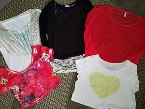 Womens Juniors Designer Clothing Lot L Large Tops Shirts Crop Crochet Kohls - Picture 1 of 5