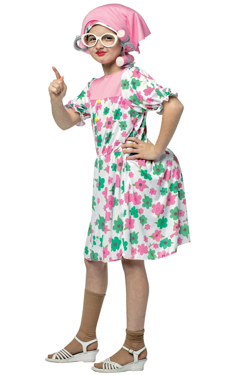FUNSENLY Old Lady Costume For Girls Kids - Age 3-12 Halloween Dress Up - View #7