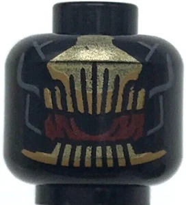 Lego New Black Minifigure Head Metallic Gold Comb Alien Halloween Monster - Picture 1 of 2