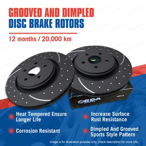 Rear Slotted & Dimpled Disc Brake Rotors for Peugeot 405 Mi16 4WD 1987-1996 - Picture 1 of 2