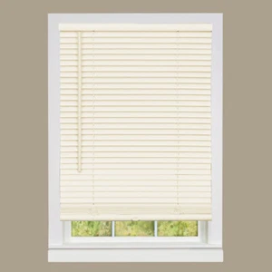Cordless Window Mini Blinds 1" Slats Room Darkening Alabaster Vinyl 64" (Length) - Picture 1 of 1