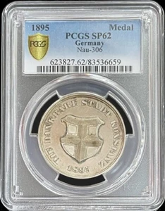 1895 SILVER GERMANY KONSTANZ FRANCO PRUSSIAN WAR MEDAL PCGS SPECIMEN 62 NAU-306 - Picture 1 of 2